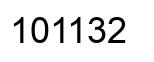 Number 101132 black image