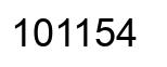 Number 101154 black image