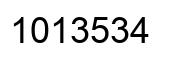 Number 1013534 black image