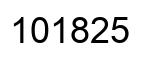 Number 101825 black image