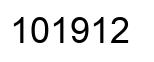 Number 101912 black image