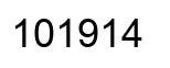 Number 101914 black image