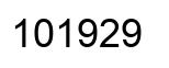 Number 101929 black image