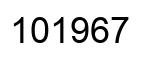 Number 101967 black image