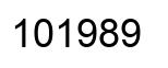 Number 101989 black image