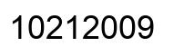Number 10212009 black image