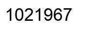 Number 1021967 black image