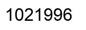 Number 1021996 black image