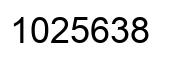 Number 1025638 black image