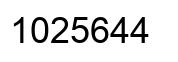 Number 1025644 black image
