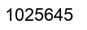 Number 1025645 black image