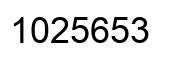 Number 1025653 black image