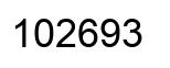 Number 102693 black image
