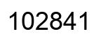 Number 102841 black image