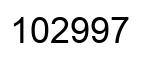 Number 102997 black image
