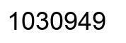 Number 1030949 black image