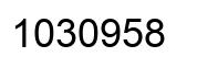 Number 1030958 black image