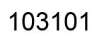 Number 103101 black image