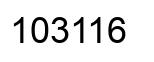 Number 103116 black image