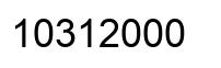 Number 10312000 black image