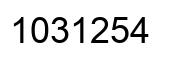 Number 1031254 black image