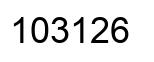 Number 103126 black image