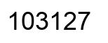 Number 103127 black image