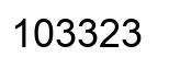 Number 103323 black image