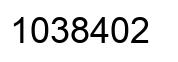 Number 1038402 black image