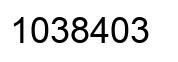Number 1038403 black image