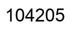 Number 104205 black image