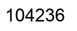 Number 104236 black image