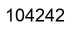 Number 104242 black image