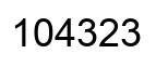 Number 104323 black image