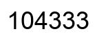 Number 104333 black image