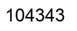 Number 104343 black image