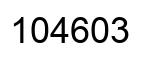 Number 104603 black image