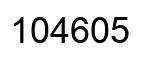 Number 104605 black image