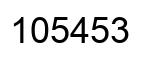 Number 105453 black image