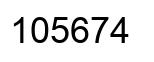 Number 105674 black image