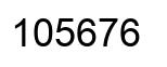Number 105676 black image