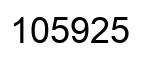 Number 105925 black image