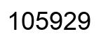 Number 105929 black image