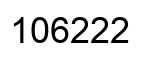 Number 106222 black image