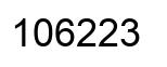 Number 106223 black image