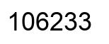 Number 106233 black image