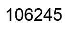 Number 106245 black image