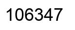 Number 106347 black image
