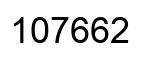 Number 107662 black image