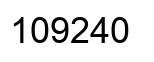 Number 109240 black image